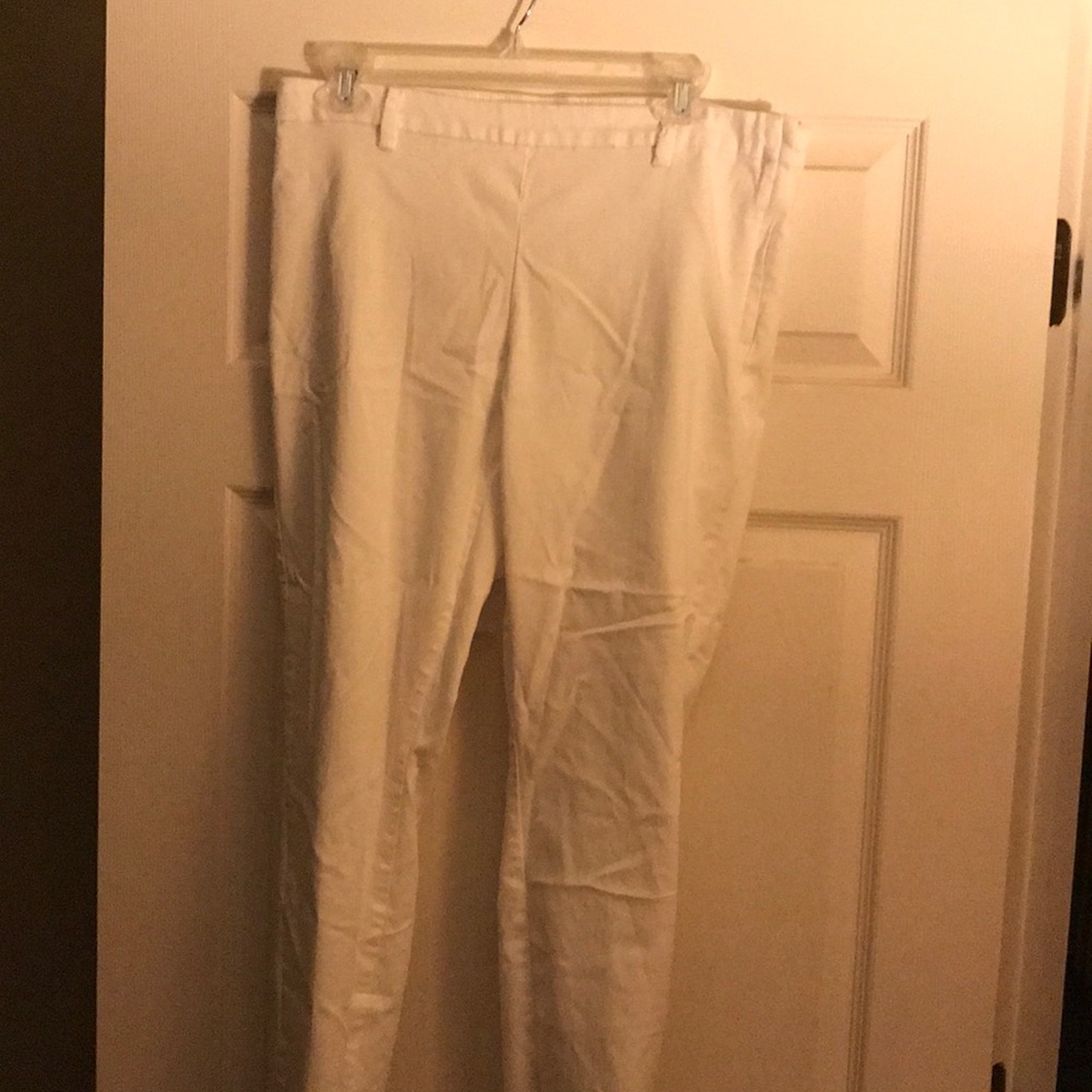 White cigarette pants